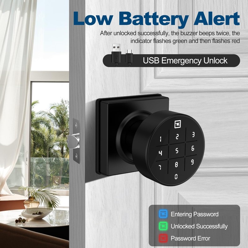 GeekTale Smart Keypad Door Lock, Electronic Digital Door Lock with