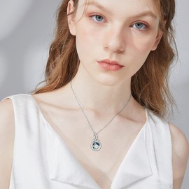 YAFEINI Peacock Urn Necklace for Ashes 925 Sterling Silver Crystal Peacock Cremation Jewellery for Women Remembrance Gift for Loss Memorial Human Female