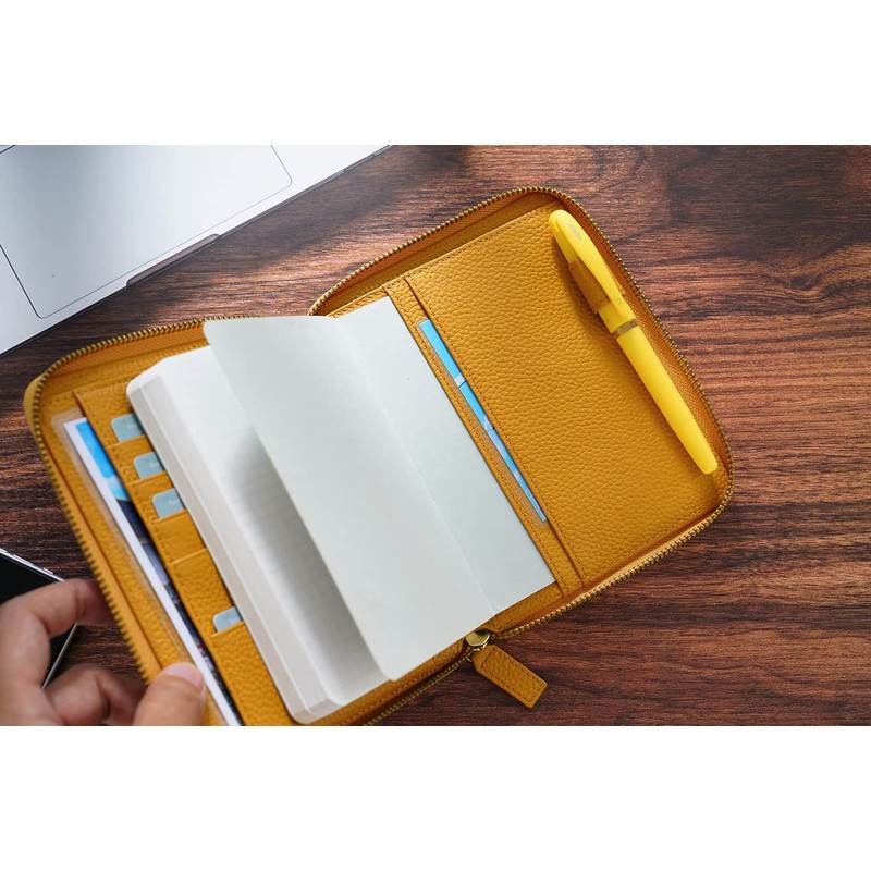 Moterm Zippered Leather Cover for A6-Notebooks - Fits Hobonichi Original,