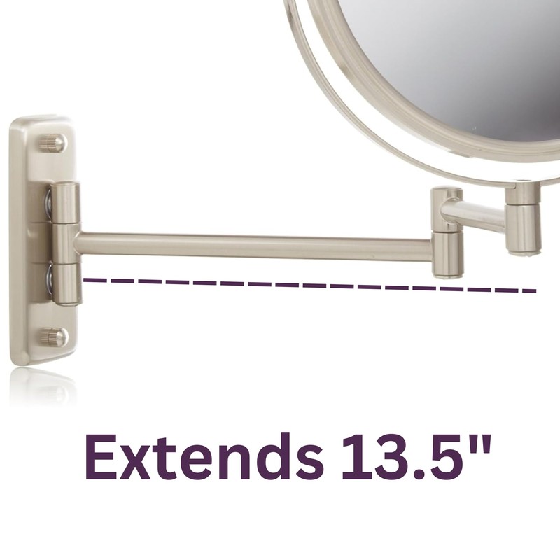 JERDON 8-Inch Two-Sided Swivel Wall Mount Mirror - Makeup Mirror