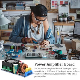 500W IRS2092S Digital Power Amplifier Board Mono Channel Class D Power Amp Board Module with Cooling Fan