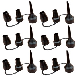 6pcs Black Plastic Electric Air Pump with Replacement Nozzles, Plastic Pump Nozzles, Mattress Inflator Pump, Vacuum Compression Bag Air Extraction Nozzle