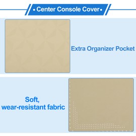 VekAuto Car Center Console Cushion Pad 12.59"X6.29" Center Console Cover Armrest Seat Box Cover Faux Leather Beige