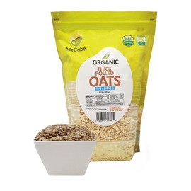 McCabe Organic Thick Rolled Oats - Extra Thick Rolled Oats | Rich with Fiber & Minerals | USDA and CCOF Certified | Product of USA | 2Lbs | Pack of 3.