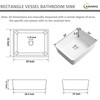 Bathroom Vessel Sink Rectangle-KARAMAG 19x15 Inch Bathroom Sink Countertop Rectangular