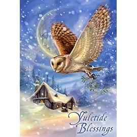 Briar The Snow Bringer - Owl & Mistletoe Fantasy Gothic Art Christmas Card