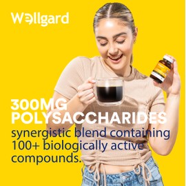 Organic Mushroom Complex, Vital Mushrooms by Wellgard - Mushroom Powder with Lions Mane, Chaga, Reishi, Cordyceps, Shitake, Maitake, Made in UK