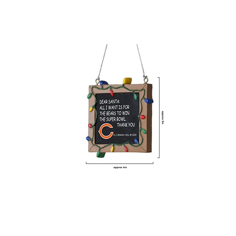 FOCO Chicago Bears Resin Chalkboard Sign Ornament