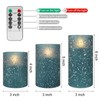 Blue Flameless Candles Set with Remote Control, Flickering LED Battery