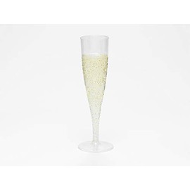 Regalzone ™ 50 x Clear Plastic Champagne Flute Glasses 160ml UK CA Marked at 125ml. Perfect for Weddings, Parties and Outdoor and Indoor Events