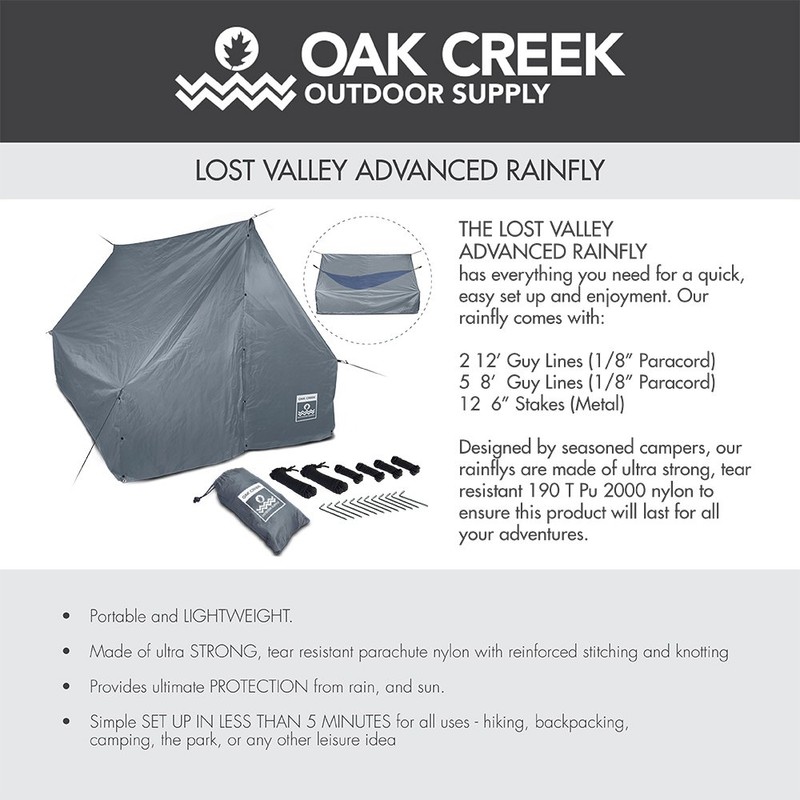 Oak Creek Advanced Hammock Rain Fly. 110 Inch Multipurpose Rainfly