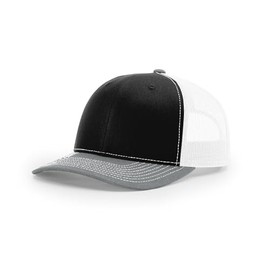 Richardson 112 Trucker Hat Black/White/Heather Grey, OSFM