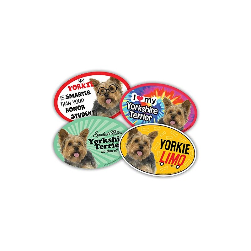 Prismatix Decal 4 Dog/Cat Oval Magnets for Cars, Lockers, Refrigerators,