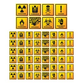 160PC Prank Stickers 1.5" & 3.5" - Funny Joke Gag Stickers for Adults - Radiation Biohazard Electrical Shock Warning Fake Wall Outlet Decals Rectal Use Only Motion Voice Activated Random Stuff