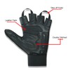 Leather Palm Wheelchair Gloves, Half Fingers with Full Thumb Disability,