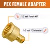 SUNGATOR 6-Pack 1/2" PEX to 1/2" Female NPT Brass Fittings,