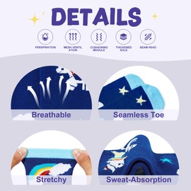 Zando Toddler Soccer Socks Breathable Toddler Socks Boys 4T-5T Cotton Toddler Knee High Socks Blue Soccer Socks Soft Toddler Baseball Football Socks Outdoor Athletic Socks Blue Unicorn 3-6 Years