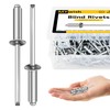 Mywish (400Pcs) 1/8" x 1/4" Blind Pop Rivets Aluminum Grip