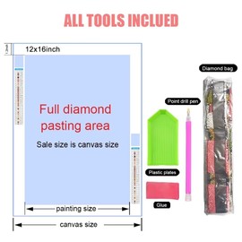 5D DIY Diamond Painting Kits for Adults, Girl with Body Painting Full Drill Round Diamond Cross Stitch Don't Talk Diamond Painting by Number Rhinestone Embroidery Arts Craft for Home Decor 12x16 inch