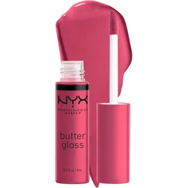 NYX PROFESSIONAL MAKEUP Butter Gloss - Brillo de labios antiadherente, tarta de queso de fresa (rosa cálido)