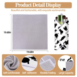 YHJIG Black Cat Gifts for Women Mom Girls, Funny Cat Mom Gifts Makeup Bag for Cats Lovers, Cats themed lazy Cosmetic Pouch, Christmas Birthday Presen Grooming Wrap