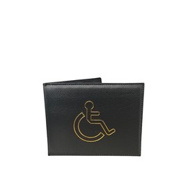 ARIATI Disabled Blue Badge Holder and Timer Wallet – Black Faux Leather Parking Permit Cover with Clear Display Window – Disability Card Holder for Windscreen Dashboard