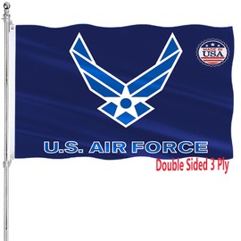 US Air Force Wings Flag Double Sided 4x6 Heavy Duty United States Wings Military Flag 3 Ply 200D Polyester and Durable Canvas Header with 2 Brass Grommets