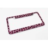 BLVD Crystal Pink Leopard Cheetah Diamond Bling Rhinestone Metal License