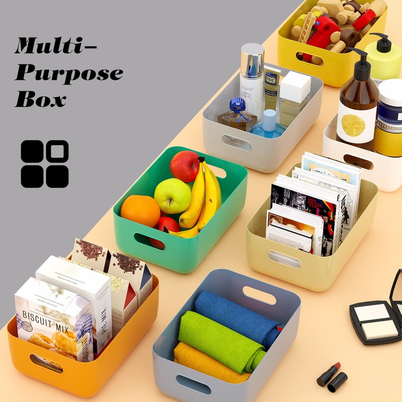 OWill 7-Pack Plastic Storage B-ins 4.2L, Small Organizer Bins for