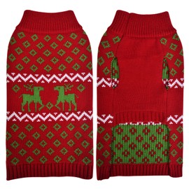 Dog Christmas Jumper, Dog Xmas Jumper, LuzPet Dog Jumpers, Dog Jumper Christmas, Christmas Dog Jumper, Dog Christmas Outfit, Dog Sweater, for Large Breed Dog, Whippet, Large Dog (XL Size, Red)