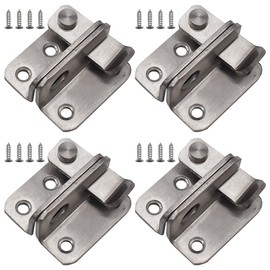 RoadLoo Door Bolt Stainless Steel Bolt Bolt Pack of 4 Sliding Bolt Thickened Bolt Door Bolt Door Slide Bolt Lock Hasp for Various Types Doors Lock Bolt with Matching