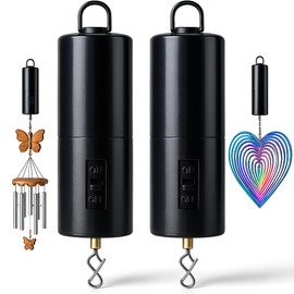 2 Pack Wind Spinner Motor Hanging Display Motor Battery Operated 24 RPM Rotating Motor Multi-Purposes for Wind Spinner Mobile Yard Decor Hanging Ornament Outdoor Sculptures-Medium Speed (2 Pcs Black)