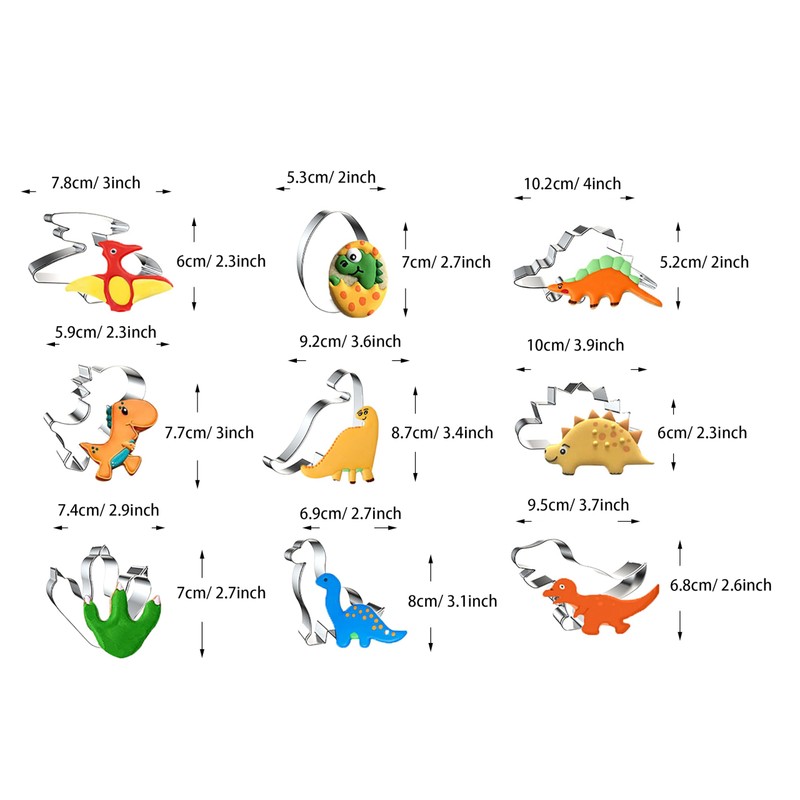 WJSYSHOP Dinosaur Cookie Cutters 9-Pc Set – A