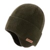 TOP-EX Men's Large Size Knit Hat with Ear Pads Merino
