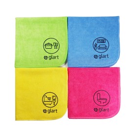 Glart (4444) 4 pieces Microfibre cloths 40 x 40 cm All-purpose cloths Drying cloths Kitchen cloths Cleaning cloths Household Kitchen WC Bathroom House Garden Office,Microfibre cloths instead of cotton