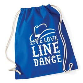 Hippowarehouse Live love line dance Drawstring Cotton School Gym Bag 37cm x 46cm, 12 litres