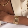 CAROVO Gold Bracelets for Women, 14K Gold Plated Bracelet Set