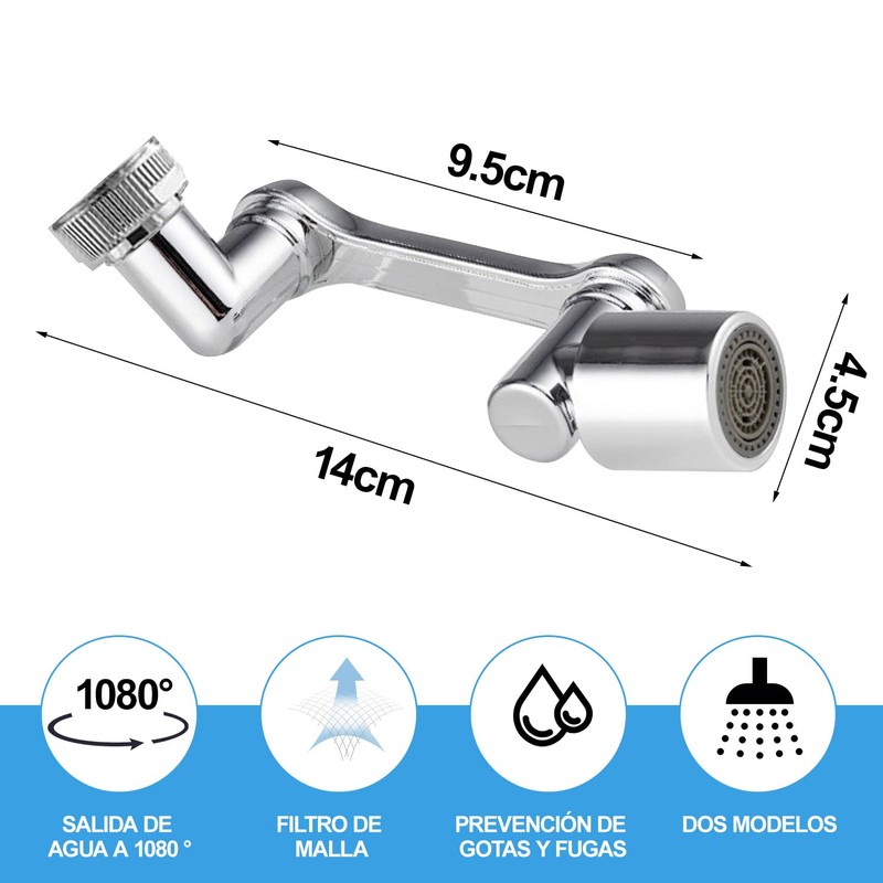 Aireador Extensor De Grifo Giratorio De 1080° Aeradores de Fregaderos