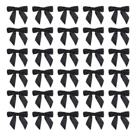 30 Pcs Black Satin Ribbon Bows with Double-Sided Tape 3.5 Inch Premade Self-Adhesive Satin Bows for Gift Wrapping, Crafts, Baby Shower, Birthday Party & Wedding Decorations.