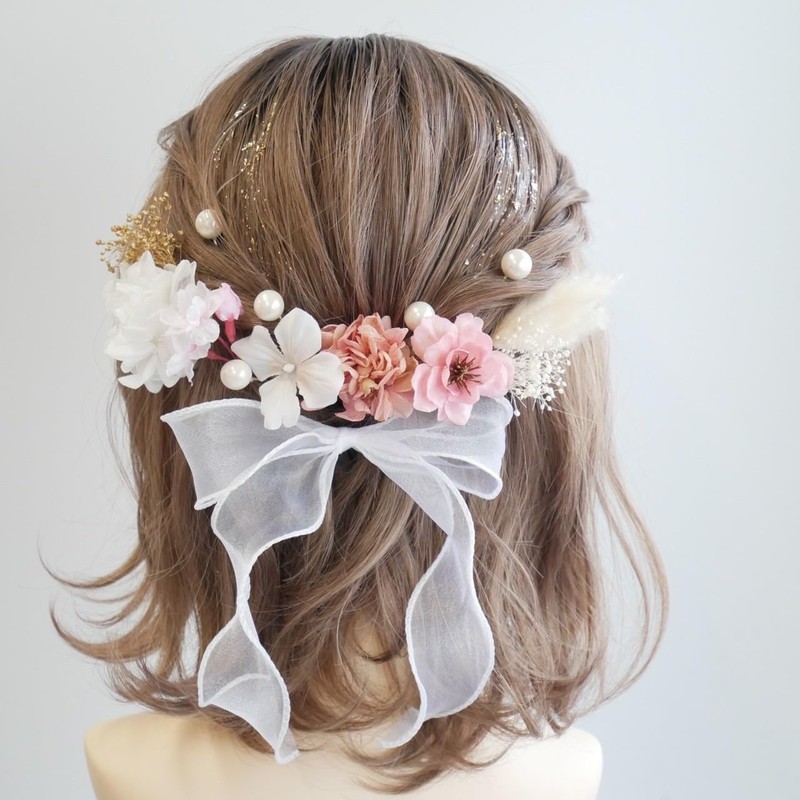 Lomeri O10 Organza Ribbon Hair Ornament (3 Colors) (White)