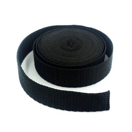 Bluemoona 10 Yards - 32MM 1 1/4" Polypropylene Webbing Belt Strap Buckle Strapping Black