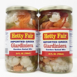 2 Pack of Hetty Fair Imported Greek Giardiniera Garden Salad Mix 24oz