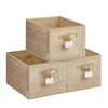 SONGMICS Collapsible Storage Boxes, Set of 3 Fabric Storage Baskets,