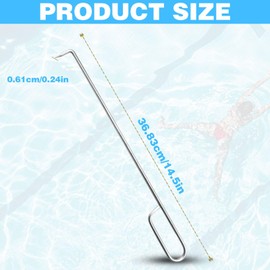 Skimmer Hook, Stainless Steel Pool Skimmer Basket Hook Tool Extended Knee Protection Skimmer Basket Handle for Cleaning Swimming Pool Debris Pool Skimmer Hook, Keep Your Hand Safe Skimmer Basket Hook