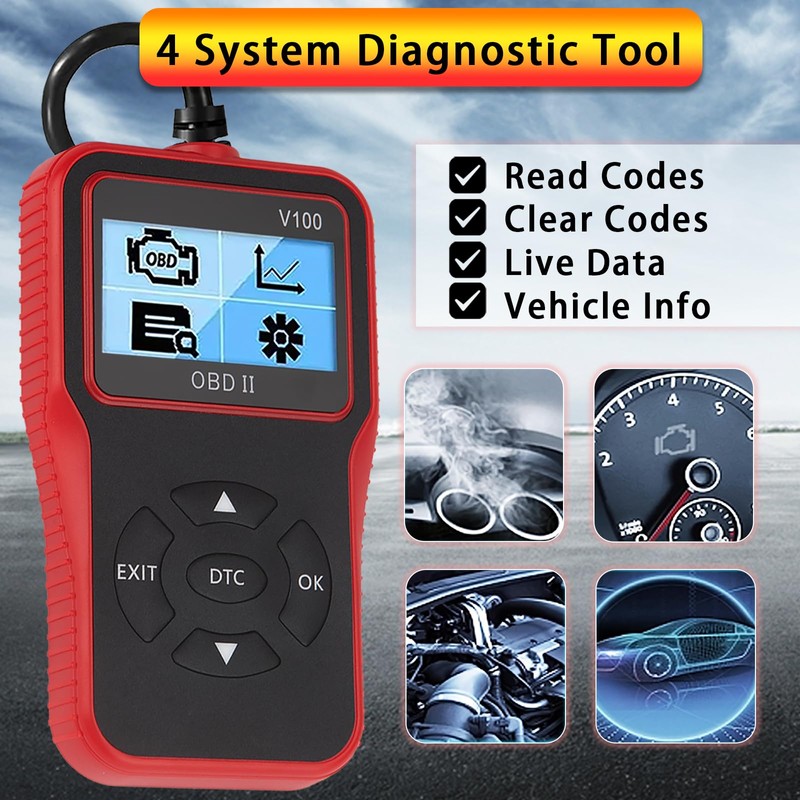 V100 OBD2 Diagnostic Scanner Tool, Code Reader, Engine Light Diagnostic