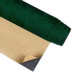 CRE8TIVE Green Felt Drawer Liner for Jewelry Box Self Adhesive Crinkle Crushed Velvet Contact Paper Flocking Liner for Drawers 12"x80" Luxury Fabric Green Wallpaper for Girls Room Displays DIY Crafts