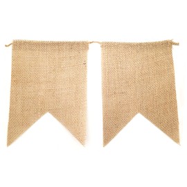 LWR CRAFTS Burlap Bunting Banner Swallow-Tailed 15 Pieces 15 feet