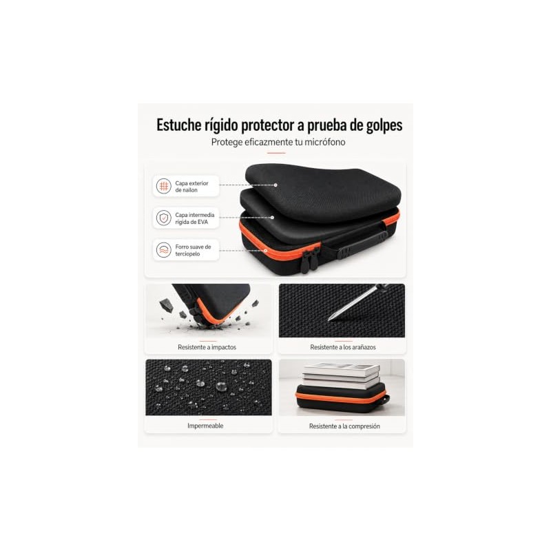 Funda de Micrófono Inalámbrico, Estuche de Transporte para Micrófonos