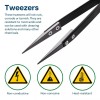 MMOBIEL Ceramic Tip Tweezers ESD for Electronics PCB Board Multifunction