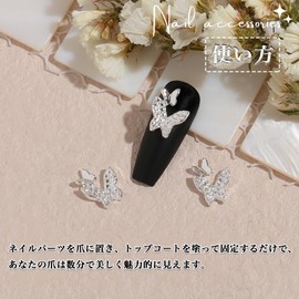 MAEXUS Nail Parts, Bowknots, 50 Pieces, 3D Deco Parts, Ribbon, Butterfly Nail Parts, Diamond, Flash Nail Accessories, Jewelry Parts, Nail Art, Nail Design Supplies, Crafts, Accessories, Gold